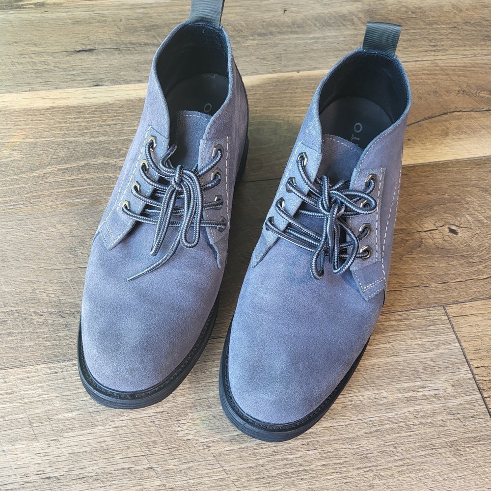 CALTO Mens Grey Suede Chukka Boots Elevator Height Increasing Shoes K9910 Size 9